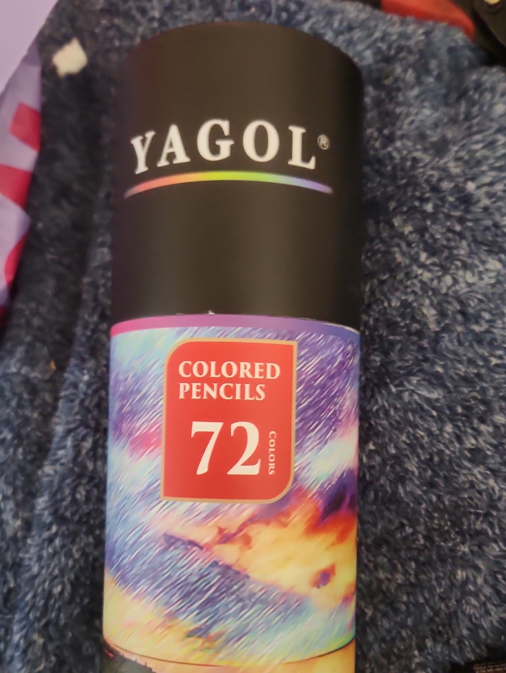 72 Colored Pencils - Black Tube with Multicolor Artwork